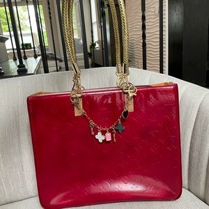 Louis Vuitton Red Monogram Shoulder Tote w/ cert